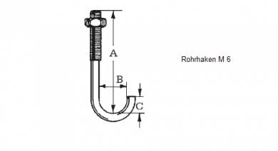 Rohrhaken für Profil 76/18 inkl. Mutter 